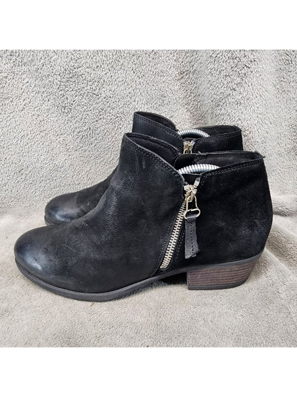 Miz Mooz Womens Size EU 42 US 10.5-11 Black Leather Side Zip Ankle Boots *Read*